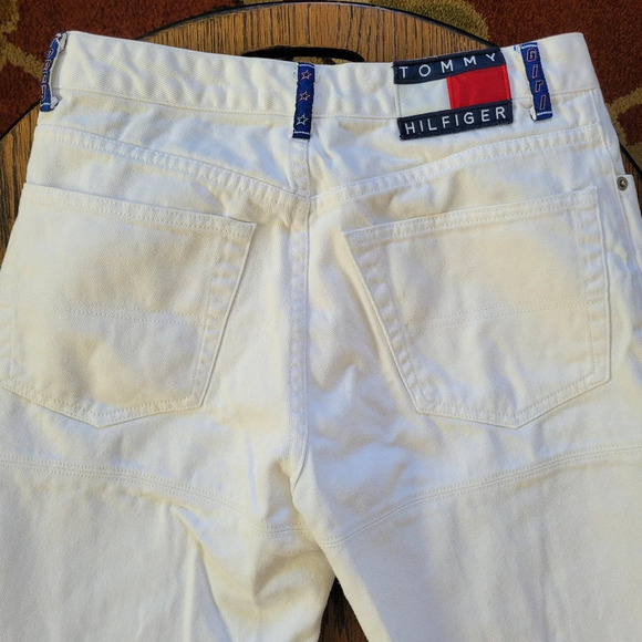 Tommy Hilfiger RARE Vintage 90's White Straight Jeans with Fringe Size Junior 9 - Picture 5 of 11